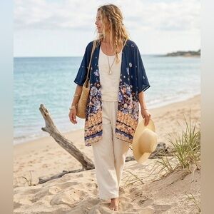 Maurices Coastal Luxe Floral Kimono | Bohemian Resort Wear